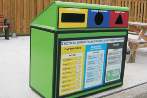 3 Slot Steel Recycling Bin