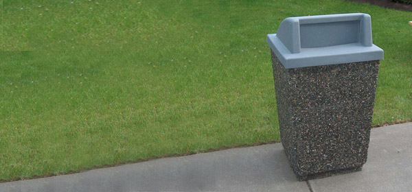 Square Concrete Garbage Can