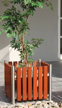 Steel and Wood Planter Steel and Wood Planter